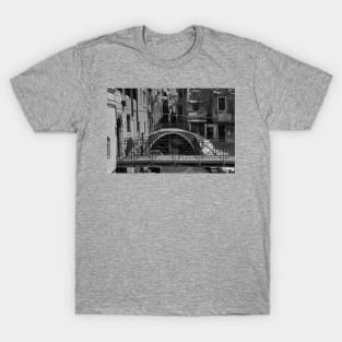 Small Canal in Venice - Monochrome T-Shirt